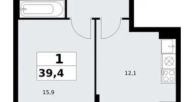 1 room apartment in Kommunarka, Russia