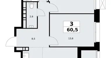 Mieszkanie 3 pokoi w Kommunarka, Rosja