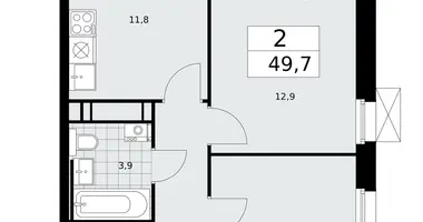 2 room apartment in Kommunarka, Russia