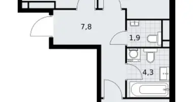 Apartamento 2 habitaciones en Vnukovo, Rusia