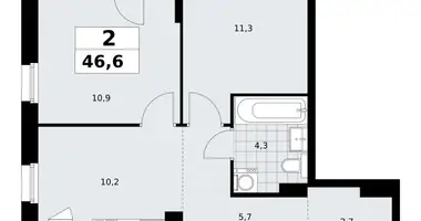 Apartamento 2 habitaciones en Kommunarka, Rusia