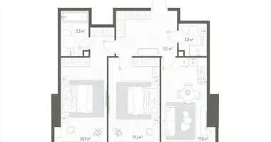 Apartamento 2 habitaciones en Rusia