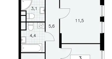 Wohnung 3 zimmer in Moskau, Russland