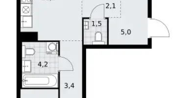Квартира 2 комнаты в район Коммунарка, Россия