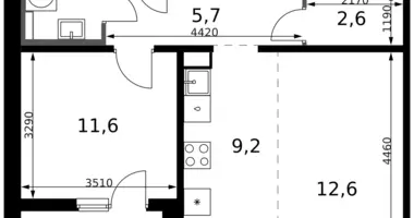 Wohnung 2 zimmer in Leninsky District, Russland