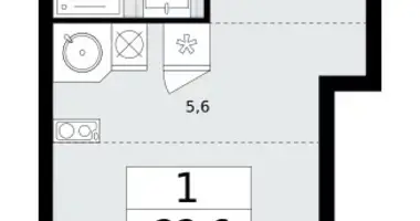 Квартира 1 комната в район Коммунарка, Россия