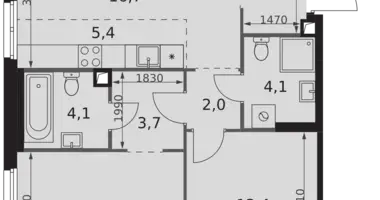 Wohnung 3 zimmer in Moskau, Russland