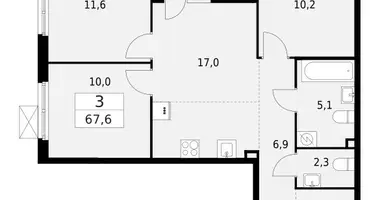 Wohnung 3 zimmer in Krasnoje Selo, Russland