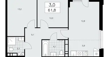 Квартира 3 комнаты в район Коммунарка, Россия