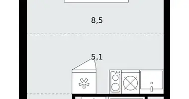 1 room apartment in Troitsk, Russia