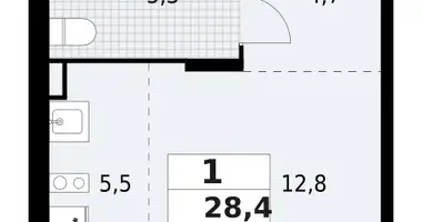 1 room apartment in Lagolovskoe selskoe poselenie, Russia
