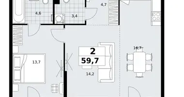 Квартира 2 комнаты в район Коммунарка, Россия