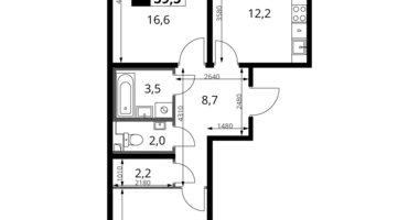 Appartement 2 chambres dans Leninsky District, Russie