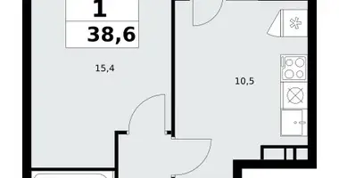 1 room apartment in Kommunarka, Russia