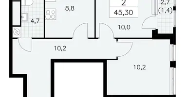 2 room apartment in Moscow, Russia