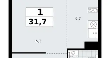 Apartamento 1 habitación en Troitsk, Rusia