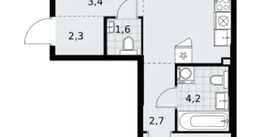 2 room apartment in Kommunarka, Russia