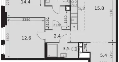 Apartamento 3 habitaciones en Moscú, Rusia
