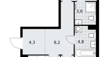 Wohnung 2 zimmer in Kommunarka, Russland