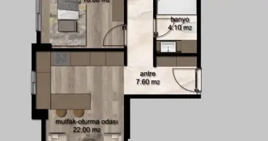 Apartamento 2 habitaciones en Región del Mediterráneo, Turquía