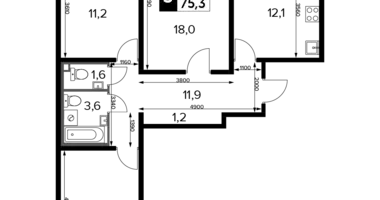 Mieszkanie 3 pokoi w Lubiercy, Rosja