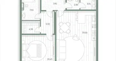 Appartement 1 chambre dans Moscou, Russie