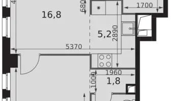 2 room apartment in Moscow, Russia