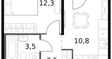 1 room apartment in Leninsky District, Russia