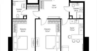 Apartamento 2 habitaciones en Moscú, Rusia