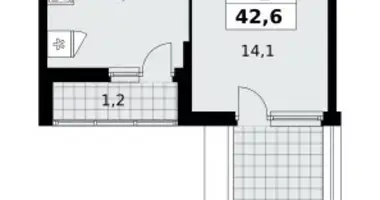 1 room apartment in Kommunarka, Russia
