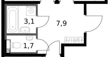 Mieszkanie 2 pokoi w Leninsky District, Rosja
