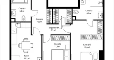 Wohnung 2 zimmer in Moskau, Russland