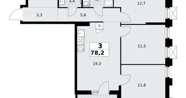 3 room apartment in Troitsk, Russia