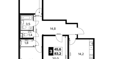 Appartement 3 chambres dans Sapronovo, Russie