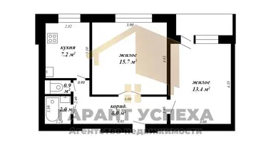 Apartamento 2 habitaciones en Lieninski sielski Saviet, Belarús