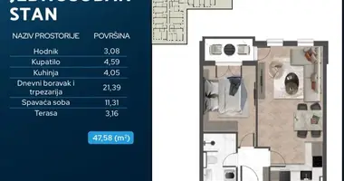 Apartamento 1 habitacion en 38, Montenegro