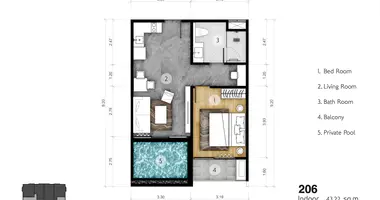 Wohnung 1 zimmer in Pa Tong, Thailand
