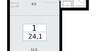 Apartamento 1 habitación en Vnukovo, Rusia