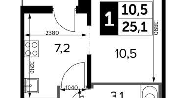 Студия 1 комната в Люберцы, Россия