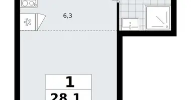 Mieszkanie 1 pokój w Troick, Rosja