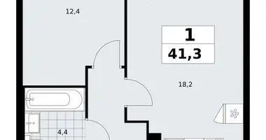 1 room apartment in Kommunarka, Russia