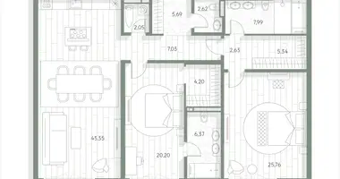 Wohnung 2 zimmer in Moskau, Russland