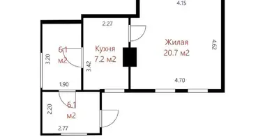1 room apartment in Minsk, Belarus