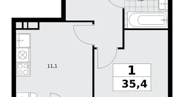 Apartamento 1 habitación en Kommunarka, Rusia