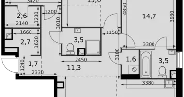 Wohnung 4 zimmer in Moskau, Russland