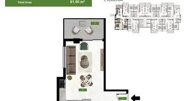 2 room apartment in Oba, Turkey