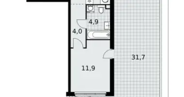 3 room apartment in Kommunarka, Russia