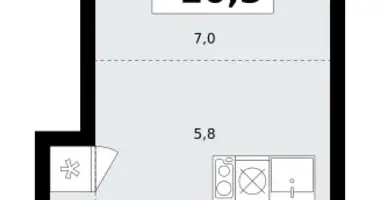 1 room apartment in Vnukovo, Russia