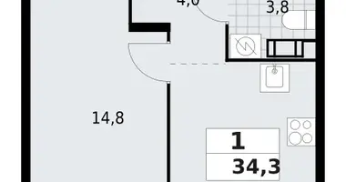 Mieszkanie 1 pokój w Krasnoye Selo, Rosja