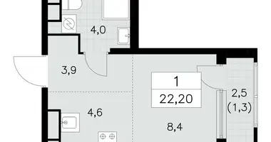 Wohnung 1 zimmer in Moskau, Russland